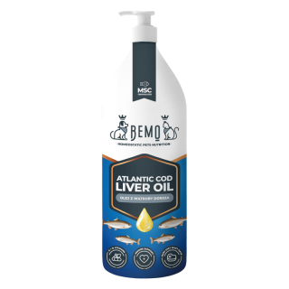 BEMO Cods liver oil 1000ml olej z wątroby dorsza dla psa i kota