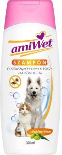 EUROWET AMIWET szampon odstraszający pchły i kleszcze 200 ml