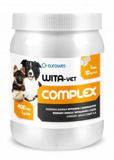 EUROWET Wita-Vet Complex Junior Ca/P=1,3 do 25kg 400 tabletek witaminy i minerały