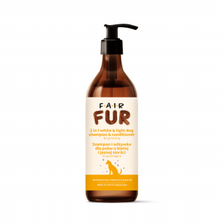 Fair Fur Szampon i odżywka 2 w 1 dla psów jasna i biała sierść 270ml