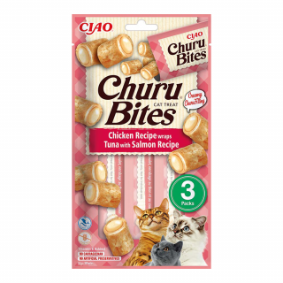 INABA CAT Churu Bites kurczak z tuńczykiem i łososiem 3x10g (30g)