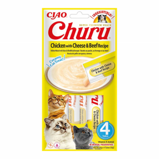 INABA CAT Churu kurczak z serem i wołowiną 4x14g (56g)