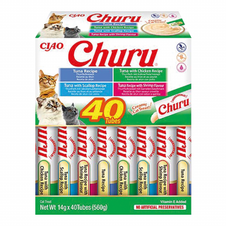 INABA CAT Churu mix z tuńczykiem i owocami morza 40x14g (560g)