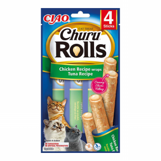 INABA CAT Churu Rolls kurczak z tuńczykiem 4x10g