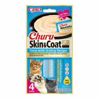 INABA CAT Churu skin  coat tuńczyk małża 4x14g (56g)