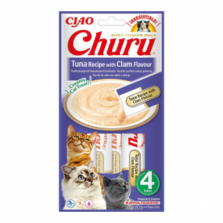 INABA CAT Churu tuńczyk z małżami 4x14g