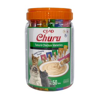 INABA CAT Churu Varieties Tuńczyk i kurczak 50x14g słoik 700g