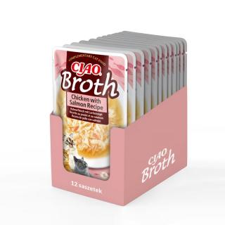 INABA CAT Ciao Bulion kurczak z łososiem 12x40g