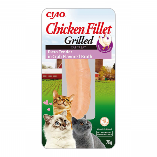 INABA CAT Filet z grillowanego kurczaka ekstra delikatny w bulionie z kraba 25g