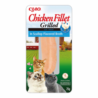 INABA CAT Filet z grillowanego kurczaka w bulionie z małży 25g