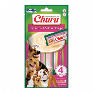 INABA DOG Churu 4P kurczak z łososiem 4x14g (56g)