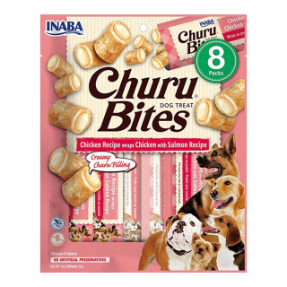 INABA DOG Churu Bites kurczak z łososiem 8x12g