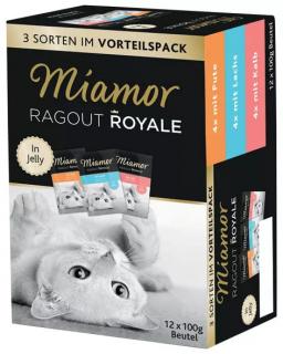 Miamor Ragout Royale kawałki indyka, łososia i cielęciny w galaretce 12x100 g