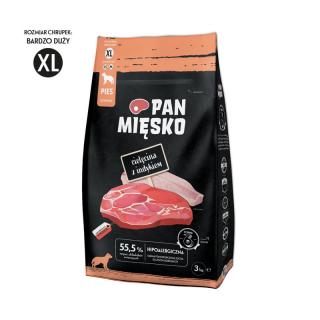 PAN MIĘSKO Cielęcina z indykiem XL 3kg karma sucha dla psa dorosłego