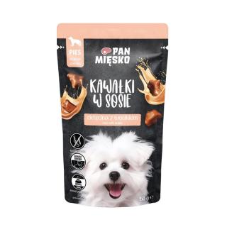 PAN MIĘSKO Cielęcina z królikiem 150g kawałki w sosie karma mokra dla psa
