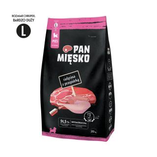 PAN MIĘSKO Cielęcina z przepiórką L 20kg karma sucha dla szczeniąt