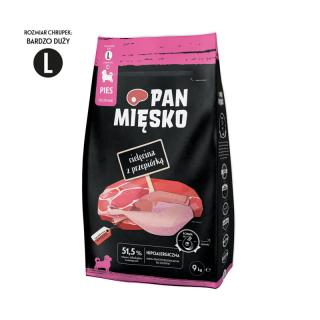 PAN MIĘSKO Cielęcina z przepiórką L 9kg karma sucha dla szczeniąt