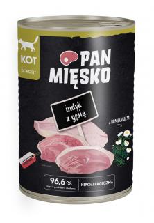 PAN MIĘSKO Indyk z gęsią 400g karma mokra dla kotów dorosłych
