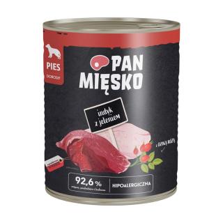PAN MIĘSKO Indyk z jeleniem 800g karma mokra dla psów dorosłych