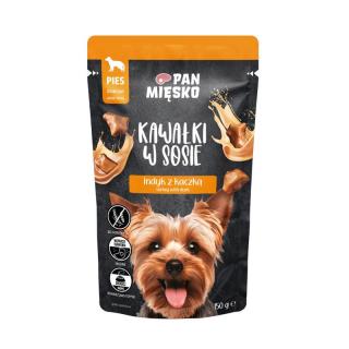 PAN MIĘSKO Indyk z kaczką 150g kawałki w sosie karma mokra dla psa