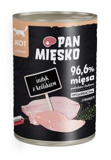 PAN MIĘSKO Indyk z królikiem 400g karma mokra dla kotów dorosłych