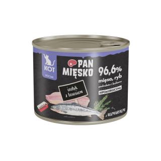 PAN MIĘSKO Indyk z łososiem 200g karma mokra dla kociąt