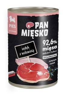 PAN MIĘSKO Indyk z wołowiną 400g karma mokra dla szczeniąt
