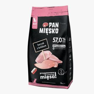 PAN MIĘSKO Kurczak z królikiem XS 1,6kg karma sucha dla kociąt