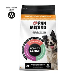 PAN MIĘSKO Specjalne potrzeby M 9kg Mobility  Active karma sucha dla psa dorosłego
