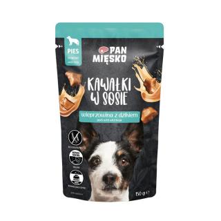 PAN MIĘSKO Wieprzowina z dzikiem 150g kawałki w sosie karma mokra dla psa
