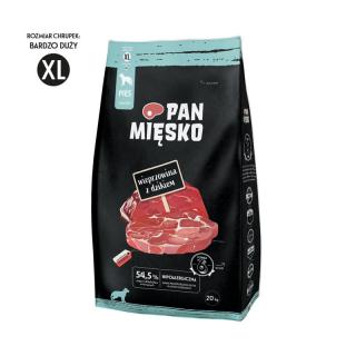 PAN MIĘSKO Wieprzowina z dzikiem XL 20kg karma sucha dla psa dorosłego