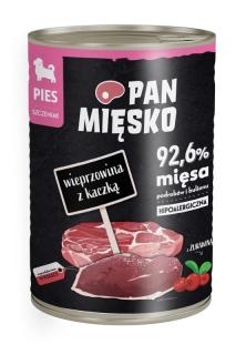 PAN MIĘSKO Wieprzowina z kaczką 400g karma mokra dla szczeniąt