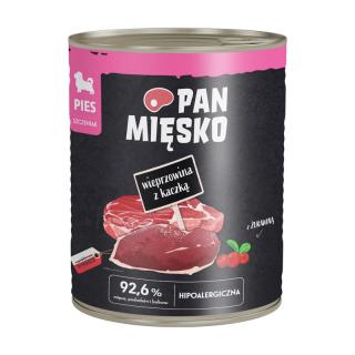 PAN MIĘSKO Wieprzowina z kaczką 800g karma mokra dla szczeniąt