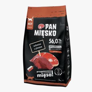 PAN MIĘSKO Wołowina z jeleniem M 5kg karma sucha dla kotów dorosłych