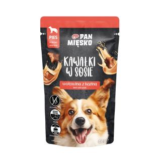 PAN MIĘSKO Wołowina z koziną kawałki w sosie 150g karma mokra dla psa
