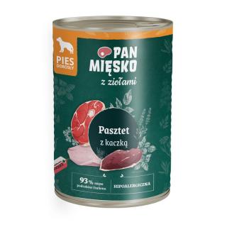 PAN MIĘSKO z Ziołami Pasztet z kaczką 400g karma mokra dla psów dorosłych