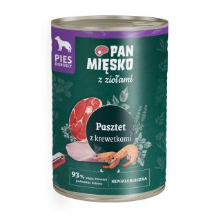 PAN MIĘSKO z Ziołami Pasztet z krewetkami 400g karma mokra dla psów dorosłych