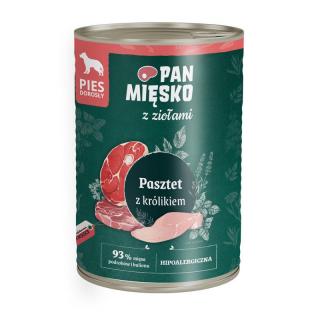 PAN MIĘSKO z ziołami Pasztet z królikiem 400g karma mokra dla psów dorosłych