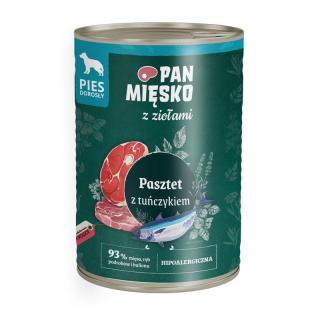 PAN MIĘSKO z ziołami Pasztet z tuńczykiem 400g karma mokra dla psów dorosłych