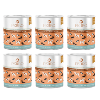 PERRO Dorsz z marchewką 6x850g monobiałkowa karma dla dorosłych psów