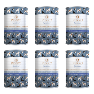 PERRO Gourmet Koza z batatami 6x400g monobiałkowa karma dla psów dorosłych