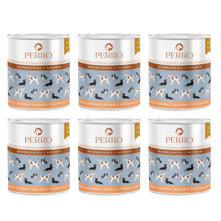 PERRO Wieprzowina z selerem 6x850g monobiałkowa karma dla dorosłych psów