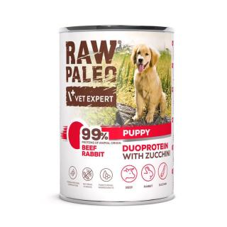RAW PALEO BeefRabbit Puppy 400g mokra karma szczeniąt duoproteina wołowina z królikiem