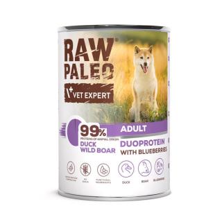 RAW PALEO DuckBoar Adult 400g mokra karma dla psów dorosłych duoproteina kaczka z dzikiem