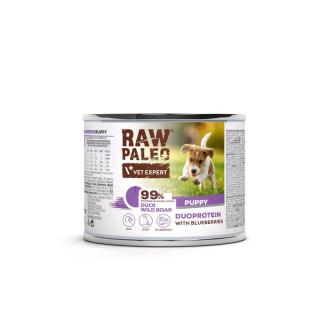 RAW PALEO DuckBoar Puppy 200g mokra karma dla szczeniąt duoproteina kaczka z dzikiem