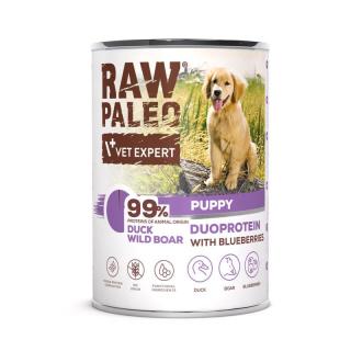 RAW PALEO DuckBoar Puppy 400g mokra karma dla szczeniąt duoproteina kaczka z dzikiem