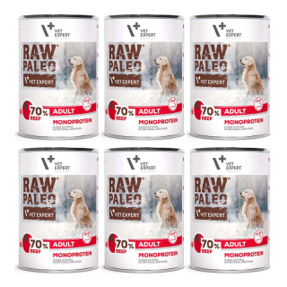 RAW PALEO mokra karma dla psów dorosłych wołowina 6x400g