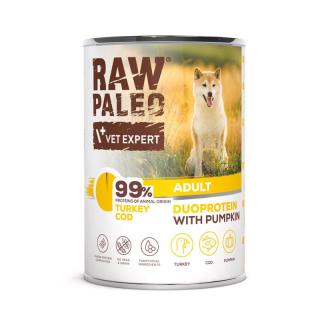 RAW PALEO TurkeyCod Adult 400g mokra karma dla psów dorosłych duoproteina indyk z dorszem