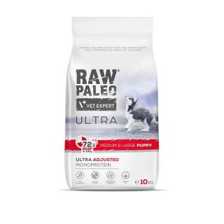 RAW PALEO Ultra Beef MediumLarge Puppy 10kg z wołowiną dla szczeniąt ras średnich i dużych