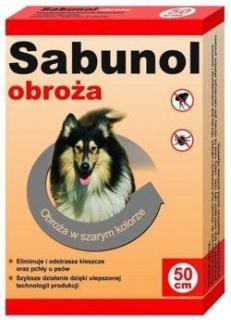 Sabunol Obroża przeciw pchłom i kleszczom dla psa 50 cm szara